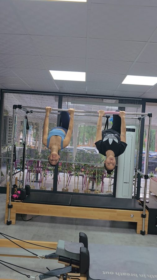 Pink and grey pilates studio