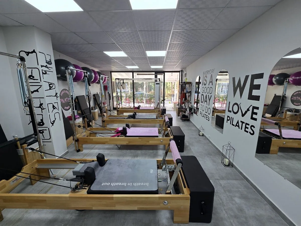 Pink and grey pilates studio
